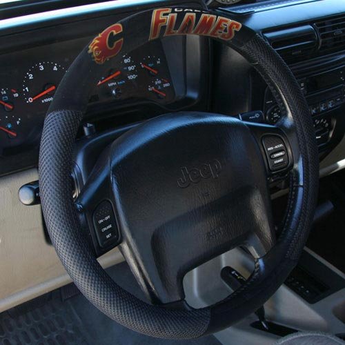 Fremont Die NHL Calgary Flames Poly-Suede Steering Wheel Cover