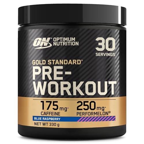 Optimum Nutrition Gold Standard Pre Workout Powder, Nahrungsergänzungsmittel mit Kreatin Monohydrat, Beta Alanin, Koffein und Vitamin B Komplex, Himbeer-Geschmack, 30 Portionen, 330 g