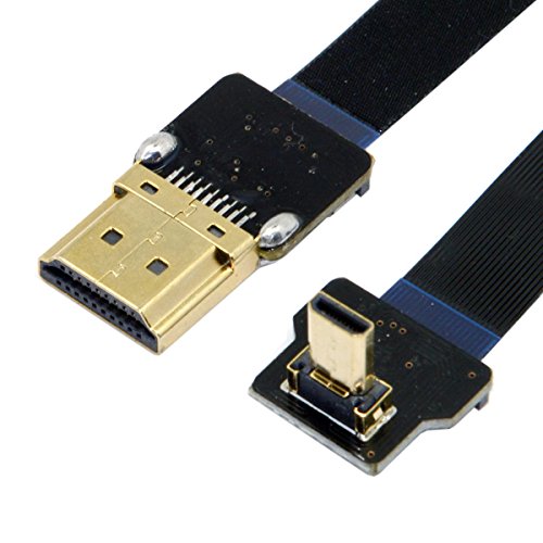 CY CYFPV 90 Degree Up Angled FPV Micro HDMI Male to HDMI Male Flat Cable 50cm for FPV HDTV Multicopter Aerial Photography