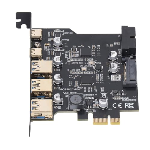PCIe zu USB 3.2 Gen 1-Karte, 20 Gbit/s 5-Port-Erweiterungskarte, 2 X USB Typ C, 3 X USB Typ A 19-polige Schnittstelle, 5-Port-PCI-Express-Erweiterungskarte für, OS X