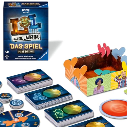 Ravensburger 24592 - Last One Laughing Das Spiel: Mini Edition - Das Partyspiel zur beliebten Comedy-Show für 3-6 Spieler ab 14 Jahren