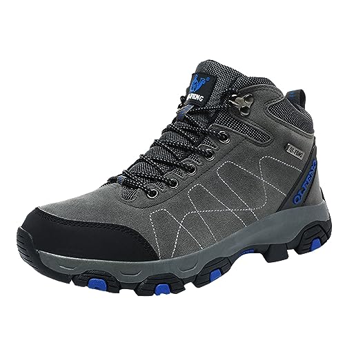 Generisch Damen Wanderstiefel Leichte Wanderschuhe Wasserdicht Damenschuhe Outdoor Trekkingschuhe Mit Dicken Sohlen Mid Kletterschuhe Bergsteigen Klettern Wandern Schuhe (Grey, 41)