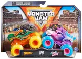 Monster Jam - Original Zweier-Pack mit authentischen Monster Trucks im Maßstab 1:64, krasse Stunt-Action ab 3 Jahren (Sortierung mit verschiedenen Designs, Zufallsauswahl)