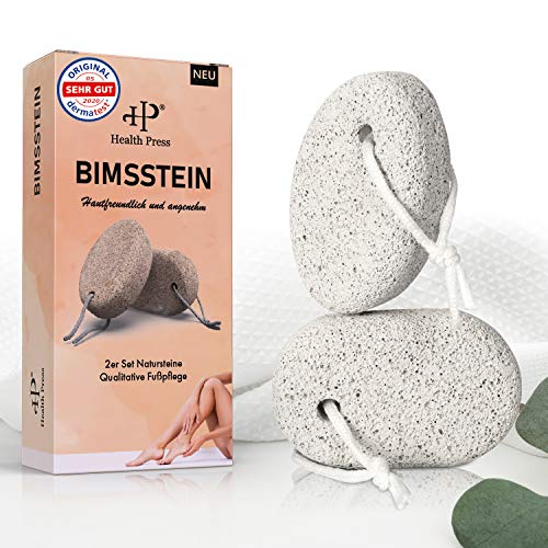 Bimsstein Fußpflege [2er-Set] Hornhautentferner Grob Hornhaut - Hände und Füße – Natur Stein Fußpflege Hornhautentfernung Pediküre Fußpeeling Harte Haut Entfernen (Weiß, 2er Set)