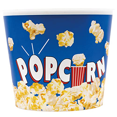 Procos 91639 - Popcorneimer aus Kunststoff, mit Popcorn Motiv, 2,2 Liter, Geburtstag, Gartenparty