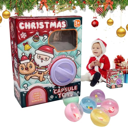 HgbfMij Kinderspielzeug-Verkaufsautomat,Weihnachts-Gacha-Automat,Weihnachts-Gacha-Spielzeug | Verkaufsautomat mit Puppenspielzeugspender für Mädchen, , Kinder, Freunde