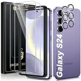 UniqueMe 4 Stück Schutzfolie für Samsung Galaxy S24 Panzer Schutz Glas, 2 Stück Schutzglas und 2 Stück Kameraschutz, 9H Härte Panzerfolie Folie Displayschutz, HD-Klar