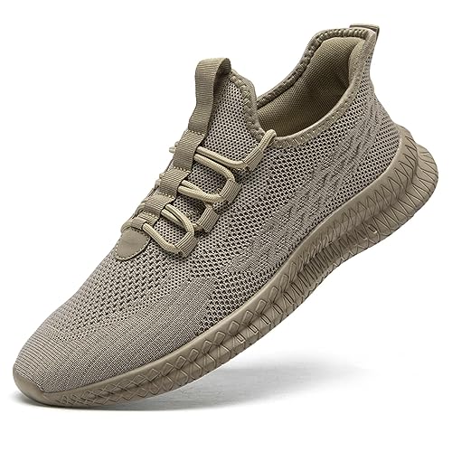 EGMPDA Schuhe Herren Sneaker Laufschuhe Turnschuhe Sportschuhe Herren Laufschuhe Outdoor Fitness Gym Schuhe Herren Sneaker EU Braun 44