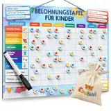 Edubini Belohnungstafel für Kinder - [100 AUFGABEN + 350 Magnete] - Belohnungssystem für Verantwortung - Montessori Magnettafel, Wochenplaner Kinder, ADHS Hilfsmittel - inkl. Tasche, Stift (Weltraum)