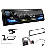 JVC KD-X472DBT 1-DIN Autoradio Bluetooth USB inkl DAB Antenne Einbauset passend für MINI Mini, Mini Cabriolet 2003-2008 schwarz