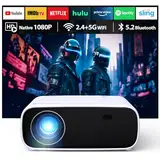 2025 Neues Hochleistungsbeamer, unterstützt Switch und PS5 ohne Verzögerung, Beamer mit WiFi und Bluetooth, 20000 Lumen 4K-Unterstützung, Full HD 1080P Auflösung, (Hochhelligkeitsversion)