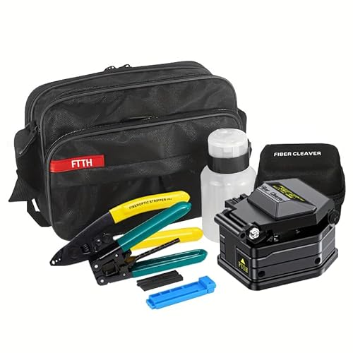 SKL-6C FTTH Glasfaserwerkzeug-Set, Glasfaser-Installation | Professionelles Werkzeug-Set | Metallkonstruktion mit Edelstahlschneidern, Strippers und Zubehör
