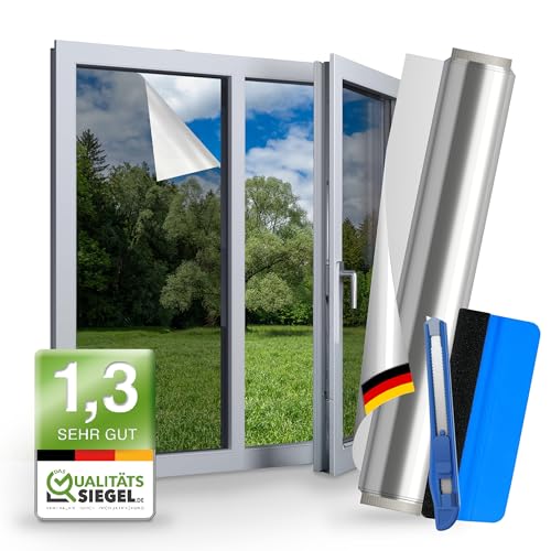 WindowShield® – UV Sonnenschutzfolie für Fenster Innen & Außen – Blickdichte Fensterfolie als Sonnenschutz Folie – Selbstklebende Hitzeschutzfolie für Fenster Außen & Innen für Sommer – 30 x 200 cm