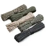 VABNEER 5 Stück x 33ft/10m Paracord, 4mm Paracord 550 7 Kern-Strängen Nylon Reepschnüre, Hält bis zu 250kg, Ideal für Outdoor Survival Camping