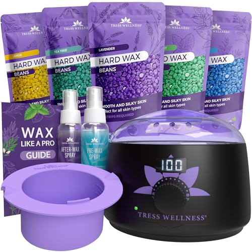 Waxing Wachswärmer set - wachsmaschine enthaarung - für Haarentfernung Perlen - Wax Warmer Kit- Maschine - Heißwachsgerät - Schwarz mit Silikonschale