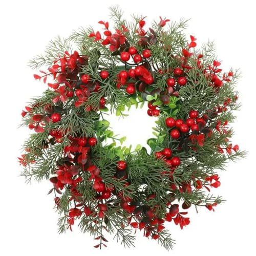 Weihnachtskranz, Weihnachtsdekoration, Kranz, Anhänger, Türbehang, Ornament, Party, Türbehang, Girlande, Beerenkranz, schmücken Neujahr, Miete – wie abgebildet