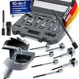 FALKENWALD® Forstnerbohrer Set 10-teilig (Ø 10-40 mm) mit Werkzeugkoffer & Adapter + Erweiterung - Hochpräzise Holzbohrer Topfbohrer - Premium Forstner Bohrersatz für Hart- & Weichholz