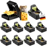 10er Set Mausefallen, Profi Mäusefalle Schlagfalle Rattenfalle, Wiederverwendbar Mausefalle mit Köder, Kleine Mausefalle Schlagfalle, Robust und Langlebig Mäusefalle, Mouse Trap für Haus und Garten