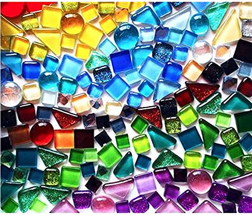 BTMIEY 200 g bunte , Verkleben, Kristall-Mosaik-Fliesen, kleine Mini-Mosaik-Fliesen zum Basteln, für Badezimmer, Küche, Heimdekoration, DIY Kunstprojekte (Mix Color Series)