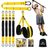 COFOF Klimmzughilfe mit 4 Verstellbar Resistance Bands, Klimmzug Bänder mit Zwei Fußstützen, Pull Up Band für Klimmzug Krafttraining Frauen und Männer