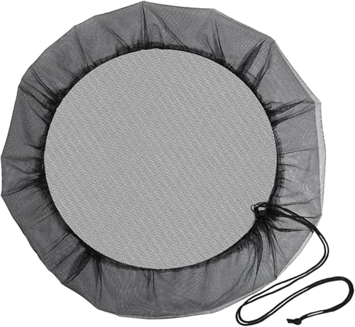 Schwarze Fass-Wassernetz-Abdeckung, flexibles Regentonnennetz, wiederverwendbare Regentonne, Netzabdeckung, Regensammlerschutz, Regeneimer-Netzabdeckung für Gartenbewässerungsgeräte (60 cm)