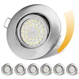 LED Einbaustrahler 230V Flach Dimmbar LED Spots 6W IP44 Bad Einbauleuchten Deckenspots Deckenstrahler,Neutralweiß 4000K Schwenkbar Einbauspots für Badezimmer Küche Wohnzimmer,6er Set