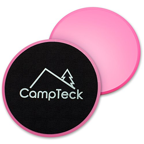 CampTeck U6575 Doppelseitig Core Sliders Gleitscheiben Fitness Gliding Discs fur Hause Training Bauch Workouts & Ganzkörpertraining - Einsatz auf Teppich oder Parkett - Rosa - 2stk