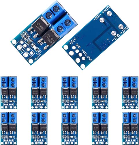 10 Stück Arduino Mosfet Modul,Mosfet Treibermodul 5v 36v,Mosfet Treibermodul DC 5v-36v 15A (max. 30A) 400W,Dual Hochleistungs Switching Driver Modul,PWM Regler Schalttafel Treibermodul für Arduino