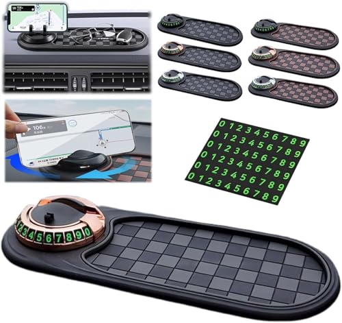Multifunction Car Anti-Slip Mat Auto Universal Phone Holder, 3 In 1 Auto Anti-Rutsch-Pad, Handyhalterung Auto, Silikon-Matte Telefonpad für Autodekorationen, Brillen, Handys Verwendet (B)