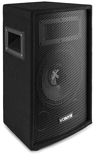 VONYX SL8 - Lautsprecher Passiv, PA Box 400 Watt, 8 Zoll Passiv Lautsprecher mit Tranportgriffe, Lautsprecherbox mit Tophat für Stativ, Hochtöner DJ Topspeaker - Schwarz