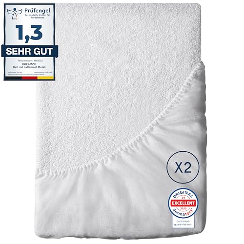 Matratzenschoner 90 x 200 Wasserdicht (2er-Set) Dreamzie - Oeko-TEX und Made in EU - Atmungsaktive Anti-Allergie und Anti Milben