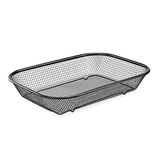 Navaris Grillkorb Gitter für Backofen - 37x27,50x7 cm Grill Korb aus Edelstahl - Schale für Pommes Gemüse Chicken Nuggets - Antihaftbeschichtung