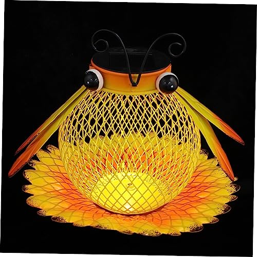 BESPORTBLE Solarbetriebene Vogelhäuschen Mit Gartenlicht-Design Eisen-hängehäuschen Für Vögel
