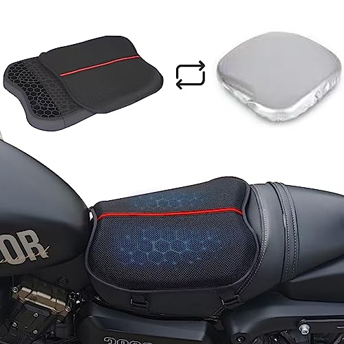 AriKroii Motorrad Sitzkissen Gel Sitzkissen Motorrad Stoßdämpfung, Gelkissen Motorrad Dreifacher Schutz, Abnehmbare Wärmeisolierungsabdeckung, Effektive Vermeidung von Schäden durch Sonne und Regen