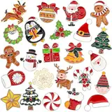 SEPGLITTER 24 Stück Weihnachten Brosche Set, Weihnachten Legierung Broschen Weihnachten Pins Emaille Brosche Weihnachtsbaum Weihnachtsmann Rentier für Rucksack Schmuck Hut Jacke Dekoration