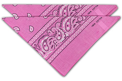 fashionchimp Nicki-Halstuch aus 100% Baumwolle im 2er Set, Unisex Bandana, AZO-Frei (Rosa 02)