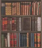 Rasch Tapete 934809 Papiertapete mit Büchern, Bücherwand, Bibliothek, Bücherregal