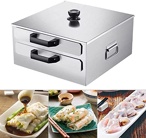 Ecoodisk 304 Edelstahl Kantonesische Reis Nudelmacher, 2 Schichten Chinesische Food Grade Reis Nudeldampfer, Kantonesischer Burrito Maker, Haus Burrito Maker