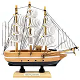 16CM Segelboot Modell Dekoration, Holzschiff Segelschiff-Modell, Segelschiff Dekoration, Nautische Maritime Deko Kleines Deko-Segelboot für Desktop Büro