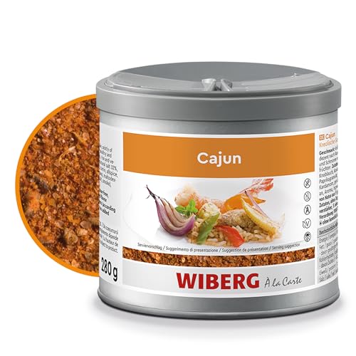 WIBERG Cajun – Kreolische Gewürzzubereitung mit Chili, Kreuzkümmel und einer dezenten Rauchnote – Ideal für BBQ, Fleisch, Geflügel und Meeresfrüchte, 280 g