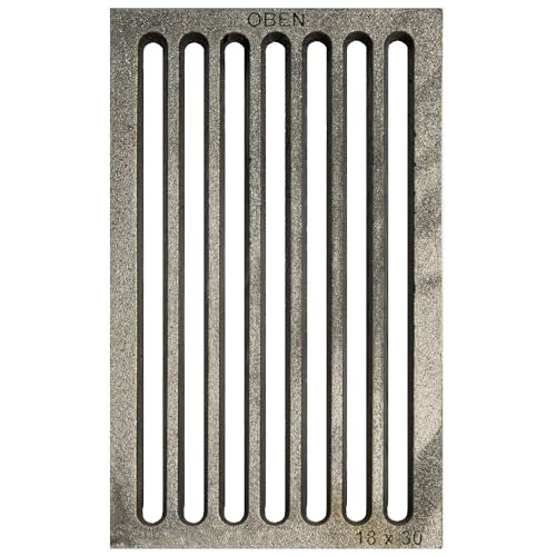 ScarMaxx - Kaminrost Gusseisen 18x30 cm - Ascherost für Kaminofen - Kamin Feuerrost - Robuster und Massiv Gusseisen Gitter - mit Rippen - Kaminofen Rost - Feuerrost Grillkamin Rechteckig