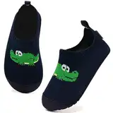 Kyopp Hausschuhe Kinder Junge Mädchen Pantoffeln Atmungsaktive rutschfest Weich Barfussschuhe für Lauflernschuhe Kleinkinder Schuhe Kindergarten Unisex (Krokodil 26/27EU)