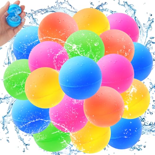 VATOS Wiederverwendbare Wasserballons, 30PCS Silikon Wasserballons Spielzeug, weich abdichtende Wasserbälle Spielzeug für Kinder Erwachsene Sommer Outdoor Wasser Spiel Hof Schwimmbad Strand Party