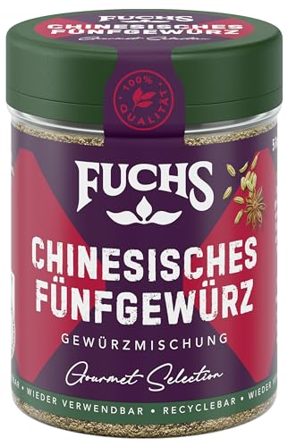 Fuchs Gewürze Gourmet Selection Asien Chinesisches Fünf Gewürz Gewürzmischung, nachfüllbarer Gewürz Mix, Gewürzzubereitung zum Verfeinern von Wok - oder Pfannengerichten, Reis und Nudeln, vegan, 40 g