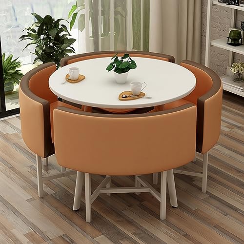 Kurkuma runder Tisch und Stuhl-Set für Büro-Empfang, Wohnzimmer, Café, Balkon, Konferenzraum, stilvolle Möbel für Zuhause und Pausenräume
