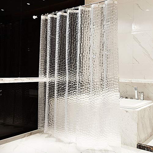 OTraki Duschvorhang 200 x 200 cm Anti Schimmel, Eva Duschvorhänge PVC-frei Umweltfreundlich Badvorhänge Waschbar Shower Curtains 3D Wasserdicht undmit 12 Ringe Bad Vorhang Halbtransparent