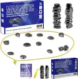 Cunsieun Magnetisches Kinderschachspielzeug,Magnetisches Schachspiel mit Spielseil,Magnetspiel Spiel,Magnetic Schachspiel,Puzzle Checkers Spiel Tragbares Schachbrett Für Familientreffen Und Camping A