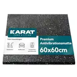 KARAT Antivibrationsmatte 60 x 60 cm, 5 mm dick - zuschneidbare Antivibrationsunterlage für Waschmaschine & Trockner, Gummiunterlage, Waschmaschinenunterlage, Schallschutzmatte, Gummimatte