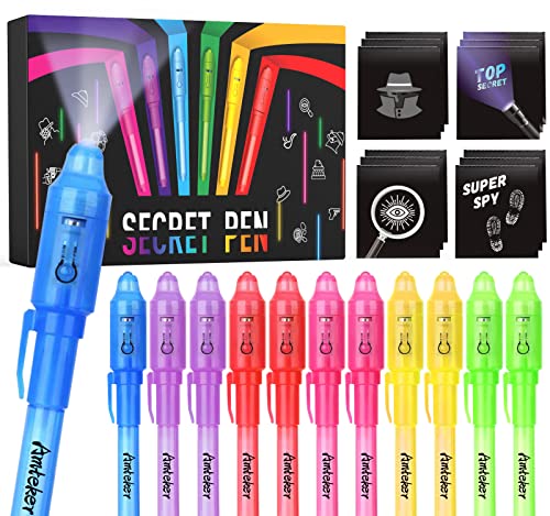 Amteker Mitgebsel Kindergeburtstag Zauberstifte, 12 Stück Kindergeburtstag Detektiv UV Stift, Geschenke zur Einschulung Schultüte, Kleine Geschenke für Kinder Give Aways Kindergeburtstag Gastgeschenke