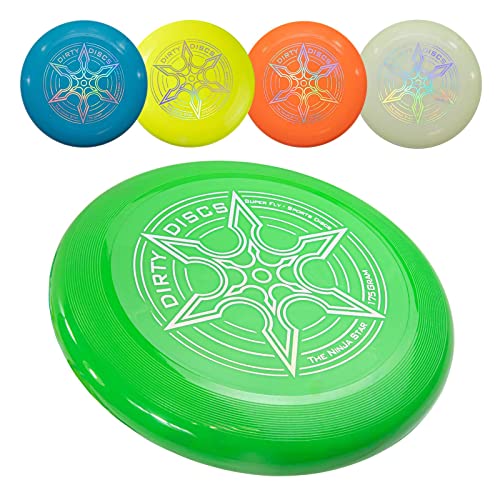 Indy - Dirty DISC (175 g) (Grün) Frisbee, Professionelle Frisbeescheibe, Wurfscheibe, Fliegende Scheibe, Sport Spielzeug, Sport Spiel für Kinder und Erwachsene
